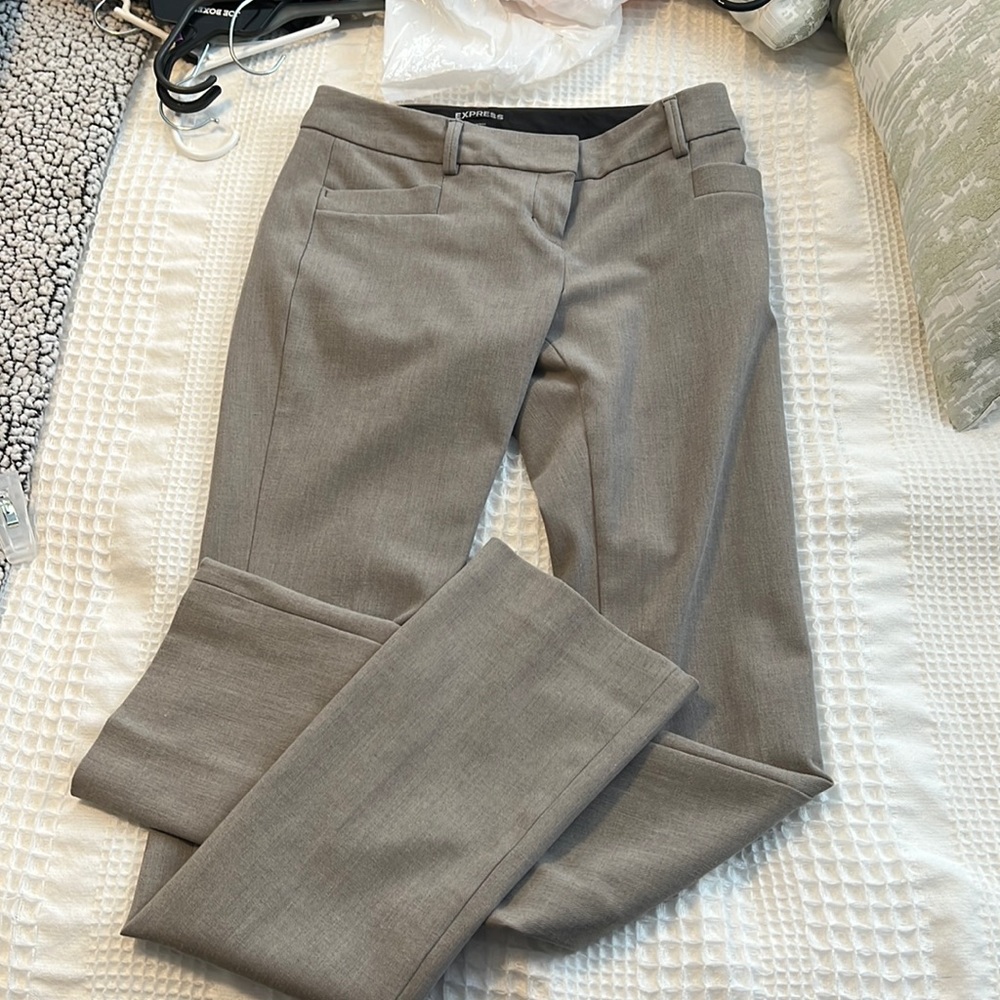 Express Columnist slim dress pants gray